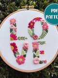 PDF Pattern - Love Grows Here, Floral LOVE Valentine's Day Embroidery Pattern, DIY Hand Embroidery Love Romance Flower