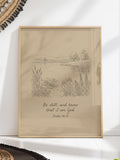 Psalm 46:10 Be Still and Know Print, Botanical Scripture Wall Art FLOWER DELIVERY