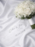 Blumenstrau§band personalisierte aus Chiffon ca. 100cm | Strau§ | Brautstrau§ | Strau§band fŸr Brautstrau§, Hochzeit und Trauung wedding flower