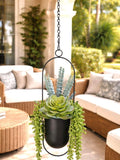 Luxury Hanging Succulent Planter | Lush Faux Green Wall Decor | Modern Indoor & Outdoor Home Accent faux plants