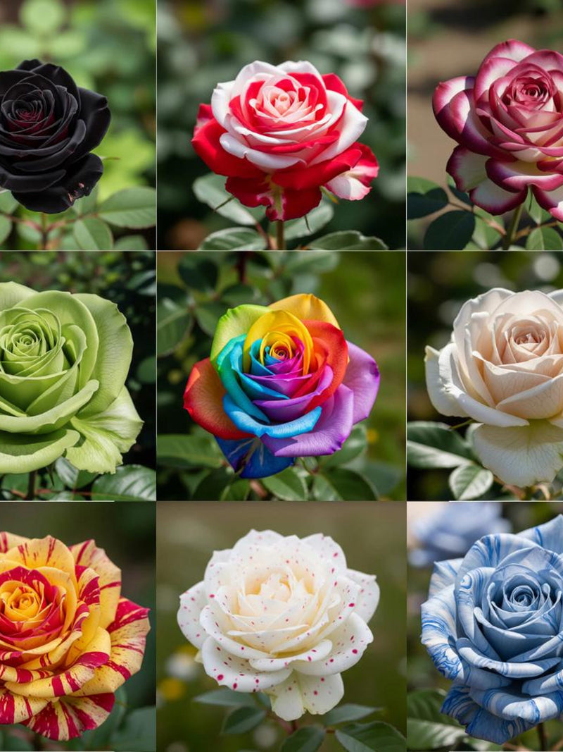 Rosa Mista Esotica Ð 90 Semi (9 Tipi) Ð Fiori Perenni Rari, Alta Qualitˆ, Non-GMO, Ideale per Giardino Vario e Decorativo flower seeds