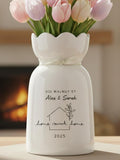 Custom Flower Vase for First Home Gift, Personalise New Home Keepsake, Housewarming Gift for Couple or Friend house warming flower