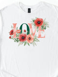 Floral Love Sweatshirt | Watercolor Poppy Hoodie, Botanical Gift Love Romance Flower
