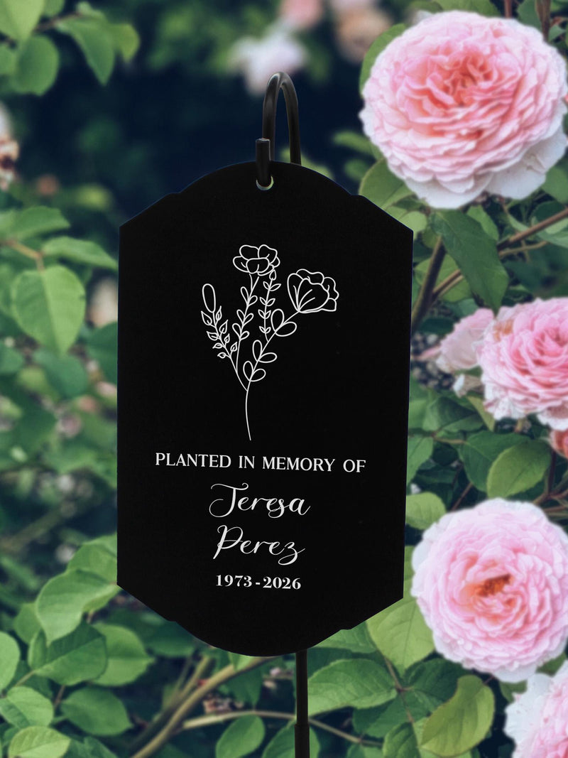 Planted in Memory of Garden Stake | Personalized Memorial Garden Stake | Memorial Plant Pick | Custom Sympathy Gift | Remembrance Garden sympathy flower