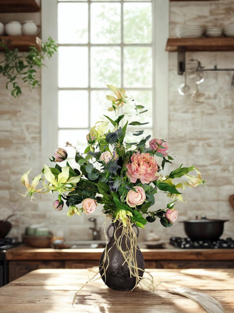 Floral Fantasy Bouquet: Soft Tone Artificial Flower Arrangement silk flower