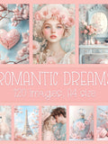 Romantic Junk Journal Pages: Vintage Digital Ephemera, Valentine Day Crafts (Instant Download) Love Romance Flower