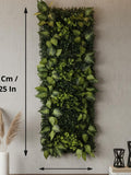 Faux Moss Wall Art with Driftwood - Large Greenery Panel, Biophilic Decor faux plants