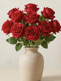Realistic Red Artificial Rose Bouquet Ð Silk Flowers for Wedding, Home Decor & Romantic Gift silk flower
