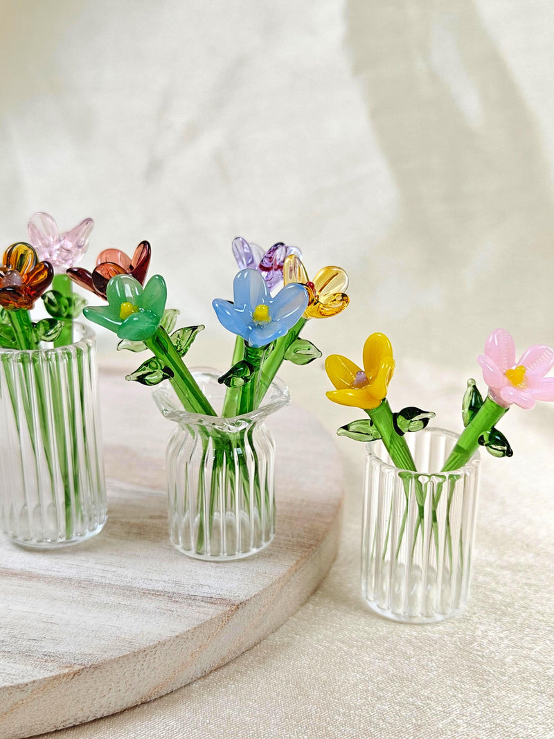 Glass Flower Bouquet Ð Mini Glass Figurine for Home Decor, Birthday Gift for Mom, Daughter Keepsake, First Mothers Day Gift,Generations Gift FLOWER DELIVERY