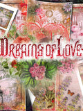 Dreams of Love Junk Journal Pages, Vintage Printable Kit, Shabby Chic Victorian Roses, Antique Sheet Music & Botanical, Romantic Ephemera Love Romance Flower
