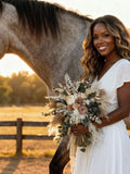 Cascading Bridal Bouquet by DecorFlowerBar of Dried Flowers, Western Style Wedding, Floral Arragentments and Accessories Bouquet