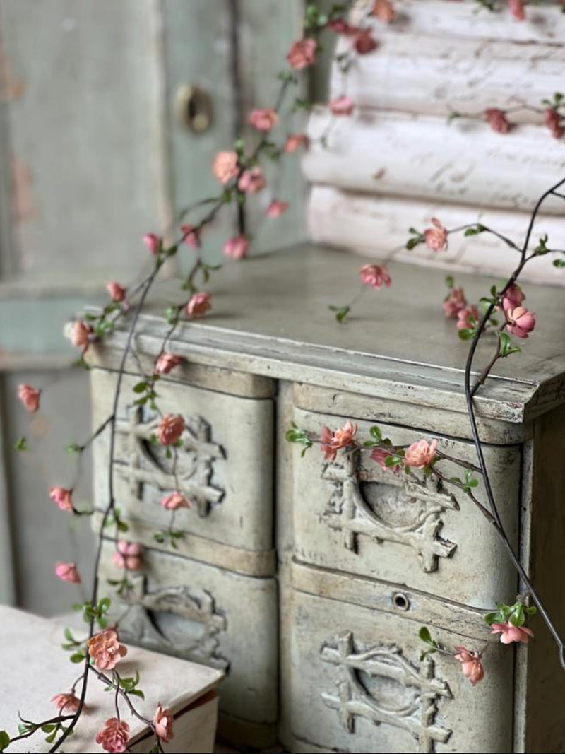 Quince Blooms Garland | 6' | pink floral home decor Faux Greenery | Trailing Vine Decor | Hanging Greenery | Rustic Farmhouse Greenery faux plants