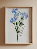 Custom Forget Me Not Print | Lost Loved One Art Gift | Personalized Miscarriage Art Gift | In Remembrance Family Gift Digital Download Print sympathy flower