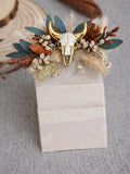 Western Bull Skull Boutonniere for Groom Ð Rustic Boho Wedding Pocket Boutonniere with Gold Skull Ð Country Western Floral Lapel Piece wedding flower