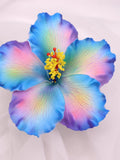 Shimmery Blue Hibiscus Real Touch Flower Head 11.5cm | Faux Tropical Hibiscus | Artificial Silk Flower for Weddings & Decor silk flower