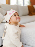 The Original Birthday Crown by Flower Laneª | Personalized Birthday Crown with your Child's Name in beige | Keepsake and Gift for Children birthday flower