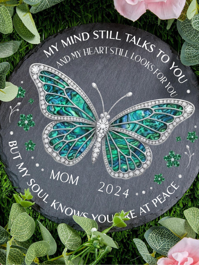Custom Butterfly Memorial Stone - Personalized Loss Gift, Garden Remembrance Decor sympathy flower
