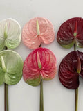 Giant Fake Burgundy Anthurium, 26" Artificial Flower Stem silk flower
