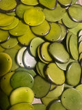 Tagua Nut Seed Beads Natural 25 Olive Green Slices Small Size 2.5cm. approx. Top & Bottom Drilled Eco Vegan Sustainable Jewelry Bulk Beading seeds bulk