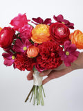 Moody Burgundy Bridal Bouquet: Silk Roses & Wildflowers wedding flower