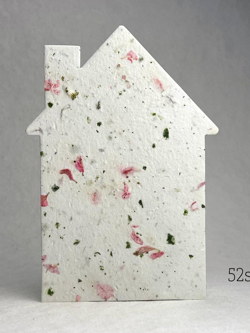 Seed Paper House Shape Cards | 4.75" x 6.75" | Wildflower Seed Handmade Paper | With Envelopes and Guides | Choose Your Paper house warming flower