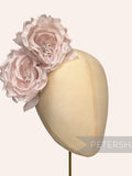 Soft Blush Silk 'Fiona' Double Rose Millinery Fascinator Flower Hat Mount silk flower