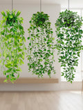 4 Pack Artificial Hanging Plants Ð Eucalyptus, Mandala, Pea Pod Leaves, Home DŽcor faux plants