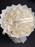 Personalized Eternal Rose Bouquet With Custom Message Forever flowers Birthday Gift Mother's Day gift first year Anniversary Gift FLOWER DELIVERY