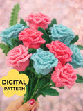 Rose Wedding Bouquet Crochet PATTERN Bridal Flower Stem Arrangement Rustic Ceremony Table Romance Gift Reception Aisle Garden DIY Love Wife Love Romance Flower