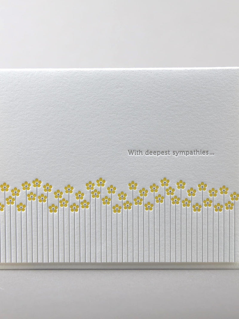 Sympathy Flowers Letterpress Greeting Card sympathy flower