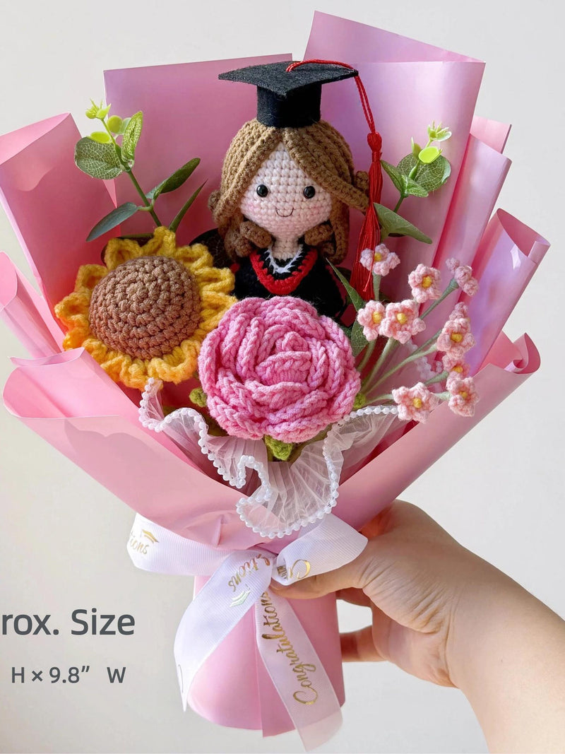 Crochet Graduation Bouquet Ð Handmade Class of 2026 Gift with Custom Graduate Doll & Flowers Bouquet