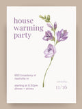 Lilac Housewarming Invitation Template | Editable Canva Invite | Modern Minimal Floral House Warming Party Invite | 5x7 Printable or Digital house warming flower