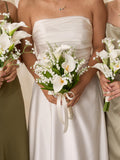 Lily of the Valley Wedding Bouquet: Rustic Calla Bridal Bouquets, Artificial Flower, Corsage, Boutonniere, Wedding Accessories Flower Bouquet