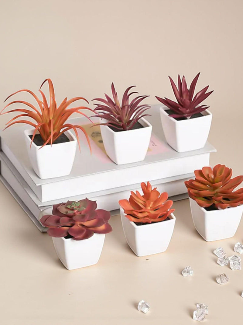 Artificial Succulent Plants Set | Mini Faux Plants Decor Set | Small Potted Plants Home Decor | Desk Shelf Decor Plants | Greenery Decor Set faux plants