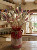Lovely Red metal vase with dried flowers as a set ideal gift for mum friend or house warming present house warming flower