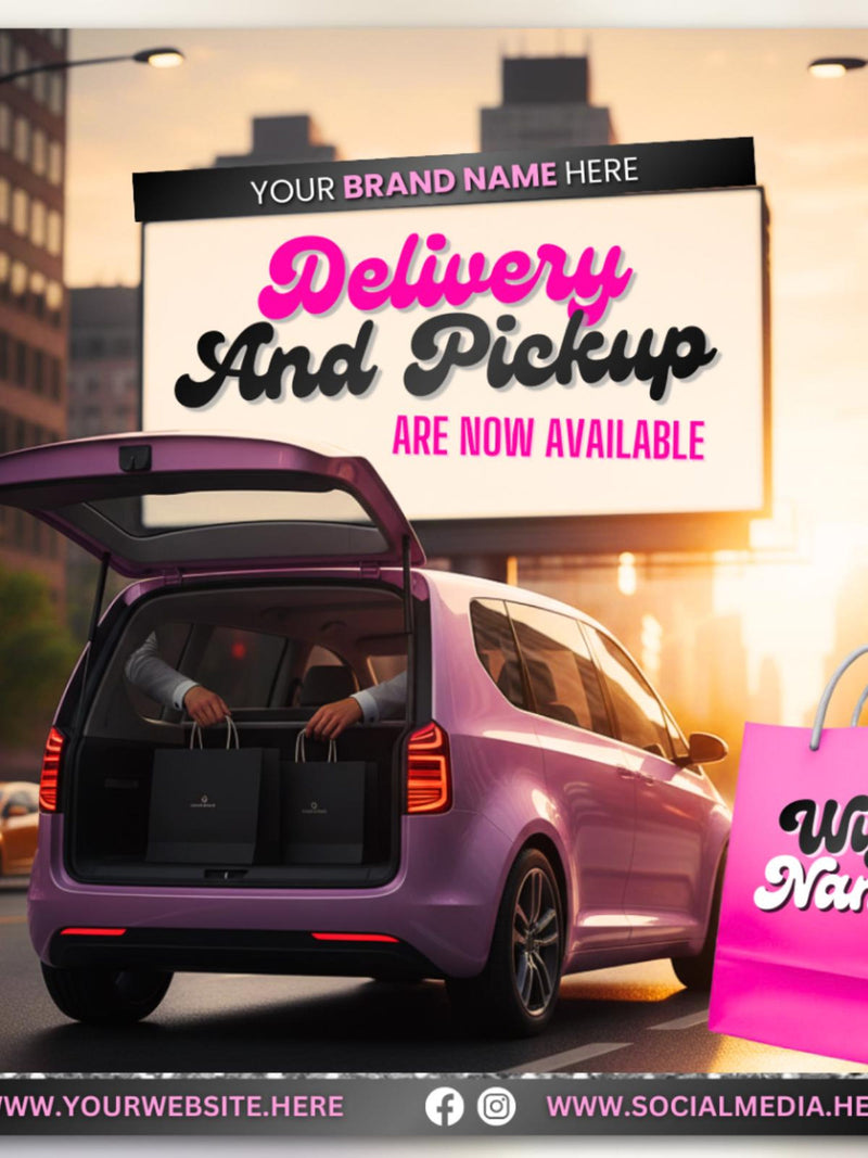 DIY Delivery & Pickup Flyer, Delivery Service Flyer, Pickup Service Flyer, Shipping Flyer, Orders Shipping Flyer FLOWER DELIVERY