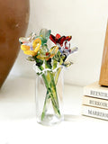 Mini Glass Flower Bouquet,Handmade Glass Birth Month Flowers,Tiny Glass Flower Figurine,Mother's Day Gift,Home Decor Gift For Mom,Nana Gift birthday flower