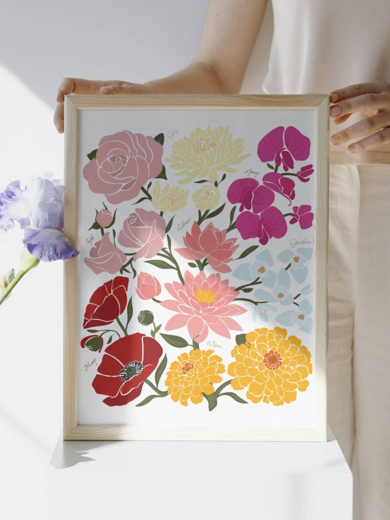 Custom Birth Flower Bouquet: Personalized GrandmaÕs Garden, Meaningful Gift for Mom (DIGITAL) birthday flower
