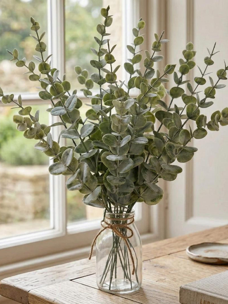Artificial Eucalyptus Stems, Boho Farmhouse Greenery Wall Hanging Decor faux plants