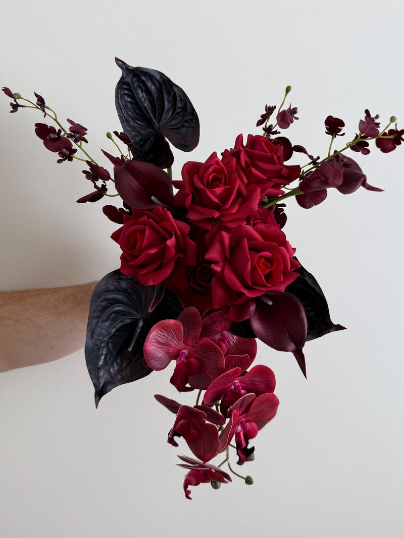 Trending Wedding Bouquets, Cabernet wedding bouquets, Burgundy and Red Bridal Bouquet, Artificial bouquet for wedding, Burgundy Bouquets Bouquet