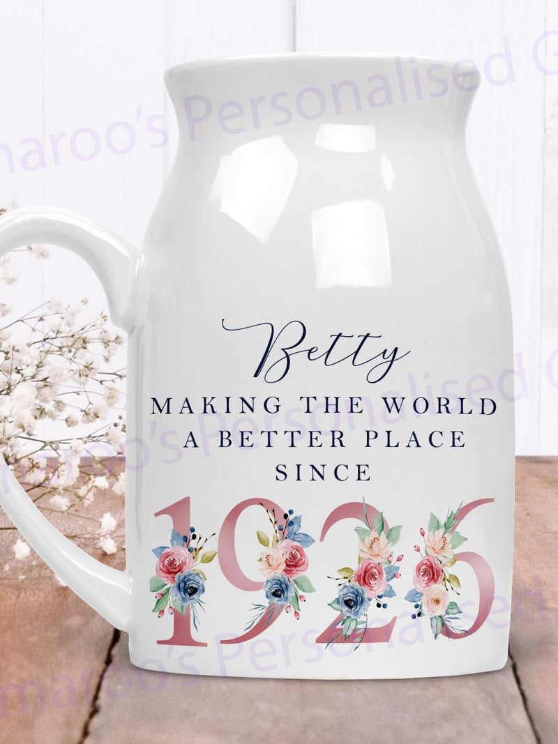 100th Birthday Flower Pot | Making the world a better place since 1926 | Happy 100th Birthday | 100 | 100th |100th Birthday Gift 1926 FLORAL birthday flower
