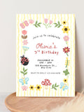Whimsical Garden Birthday Invitation, Pastel Butterfly Floral Invite (Editable Canva Template) birthday flower