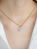 Forget Me Not Flower with Baroque Pearls Necklace, Unique Pressed Flower Necklace for Mom, Keepsake Jewelry, Memorial Gift, Gift for Her sympathy flower