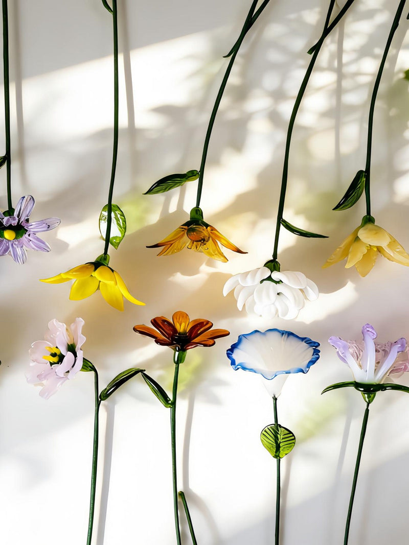 Personalized Glass Birth Flower, Hand Blown Birth Flower Bouquet, Handcrafted Birthday Gift for Mom, Grandma, Mothers Day, Gift for Her birthday flower
