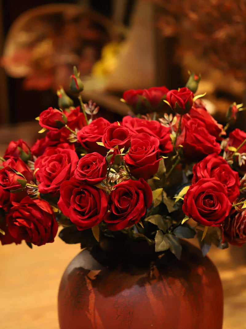 Link 45_26.6 Inch Multicolor Princess Rose Bouquet, 6 Silk Artificial Blooms on a Stems, Preserved Floral Statement Decor. FLOWER DELIVERY