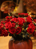 Link 45_26.6 Inch Multicolor Princess Rose Bouquet, 6 Silk Artificial Blooms on a Stems, Preserved Floral Statement Decor. FLOWER DELIVERY