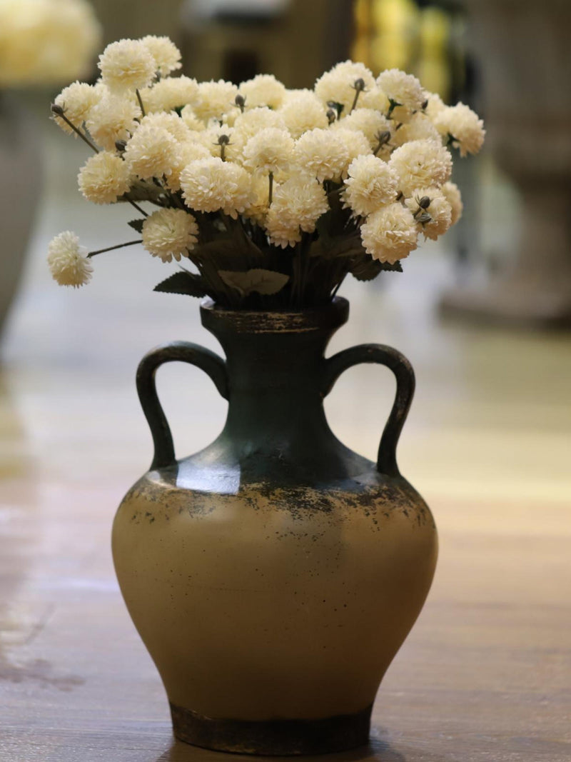 Link 21_20 Inch Mini Ping Pong Chrysanthemum, 4 Preserved Satin Blooms for Cute Wedding Flowers & Forever Home Decor. FLOWER DELIVERY