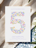 5th Wildflower Invitation for Girl Flower Birthday Digital Template Flower Invite Editable Download Fifth Birthday Spring Pastel HS0004 birthday flower