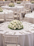 White Rose Table Centerpiece Ð 35cm Artificial Floral Arrangement for Events ANNIVERSARY