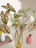 Artificial Caladium Leaf Plant, Faux Tropical Leaf Greenery for Nordic Home Decor, Living Room Decoration, Decorative Fake Plant faux plants